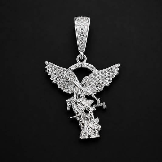 San Miguel Archangel CZ 925 Silver Pendant