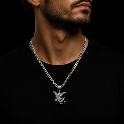 Saint Michael the Archangel Pendant, 925 Sterling Silver