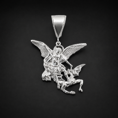 Saint Michael the Archangel Pendant, 925 Sterling Silver