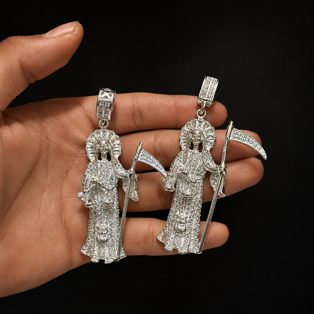 Dije Santa Muerte CZ Plata 925