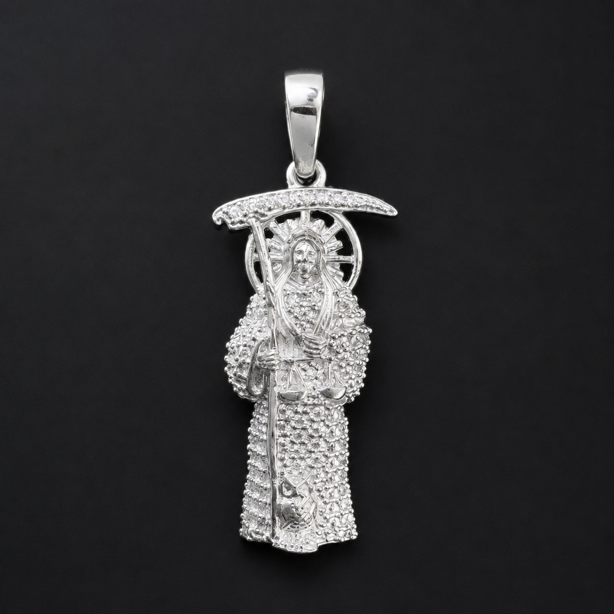 Dije Santa Muerte CZ Plata 925