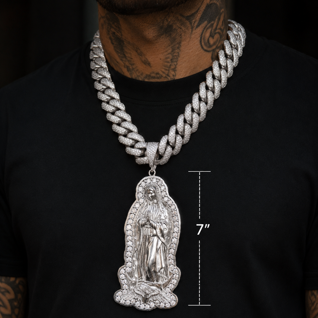 Dije Virgen de Guadalupe XXL Plata 925