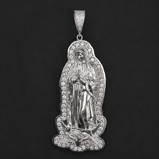 Our Lady of Guadalupe XXL Pendant 925 Sterling Silver
