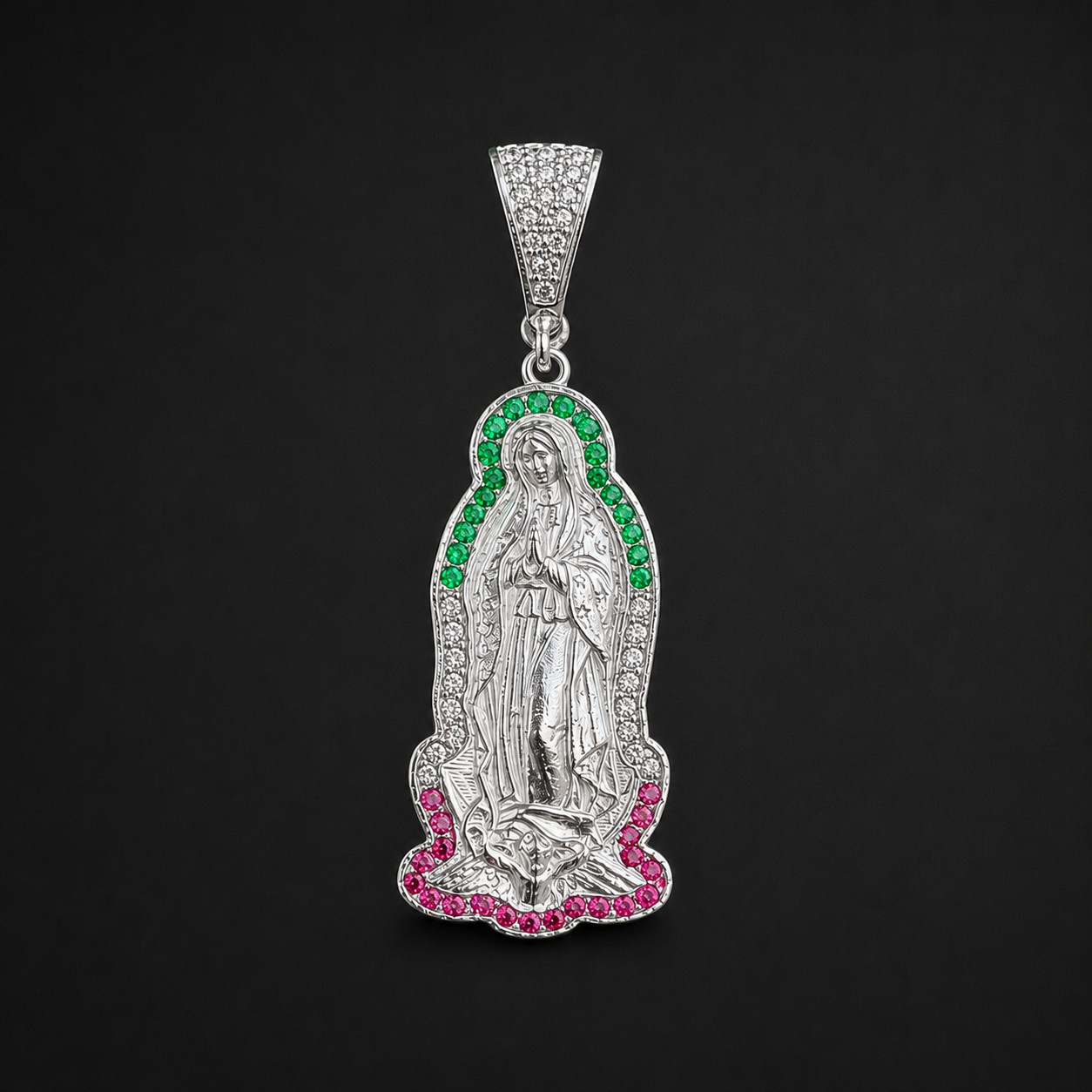Dije Virgen Guadalupe CZ Plata 925