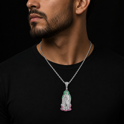 Dije Virgen Guadalupe CZ Plata 925