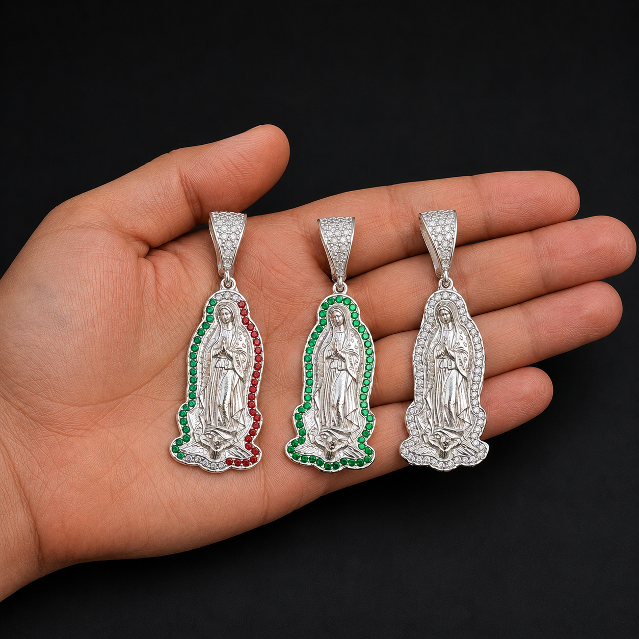 Dije Virgen Guadalupe CZ Plata 925