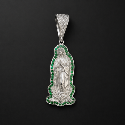 Dije Virgen Guadalupe CZ Plata 925