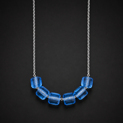 Gargantilla Cubos Azul Plata 925