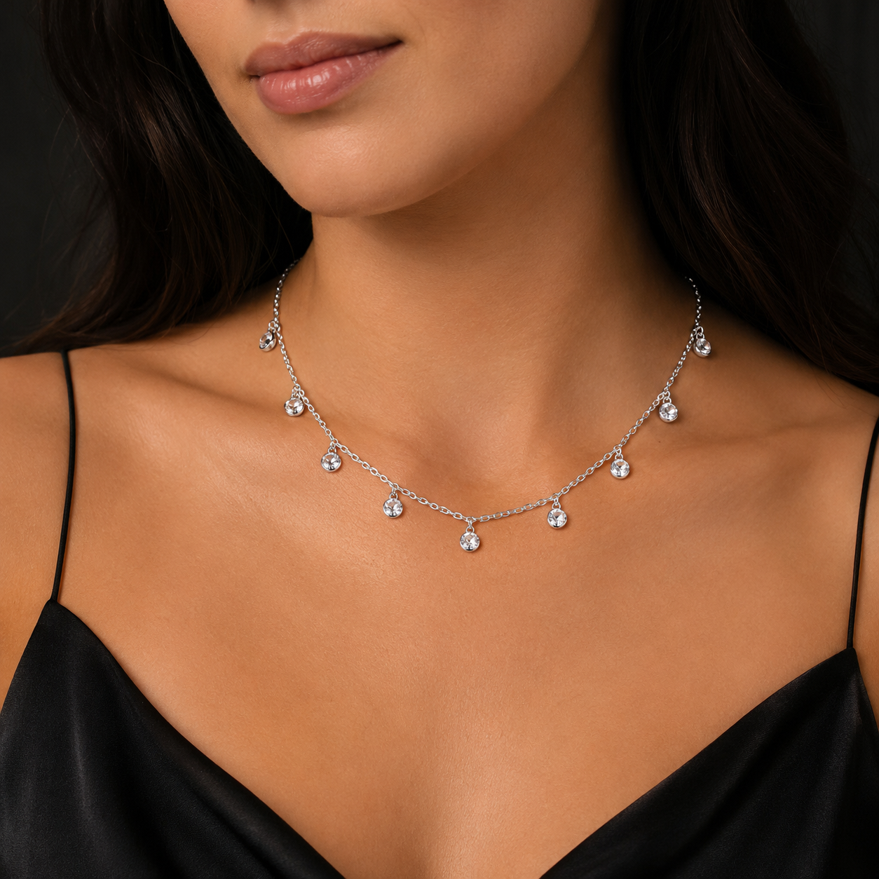 Minimalist Teardrop Sterling Silver Choker
