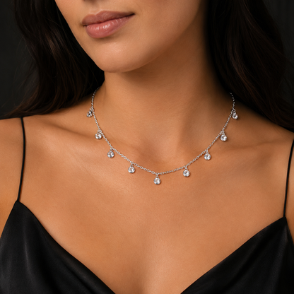 Minimalist Teardrop Sterling Silver Choker