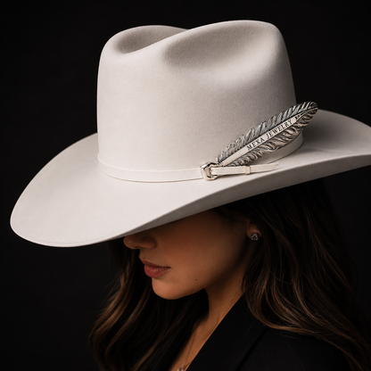 Pluma Vaquera Texana Plata 925