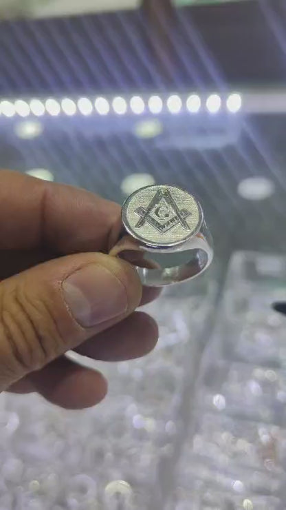 Anillo Sello Masónico Plata 925