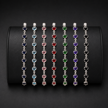 Pulseras Corazón Multicolor Plata 925