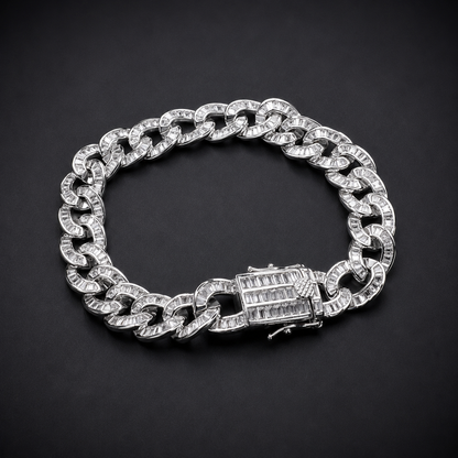 Pulso Cubano Baguette CZ Plata 925