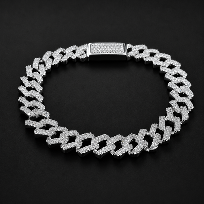 Pulso Eslabón Cuadrado CZ Plata 925