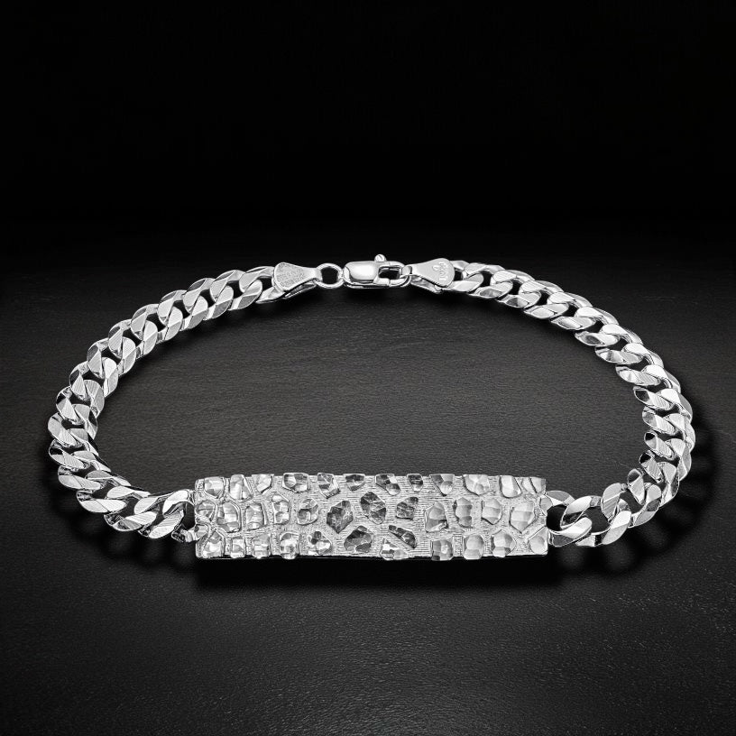 Pulso Nugget Cubano Plata 925 Plata 925 mexicana - MEXA Jewelry