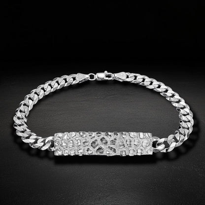 Pulso Nugget Cubano Plata 925 Plata 925 mexicana - MEXA Jewelry