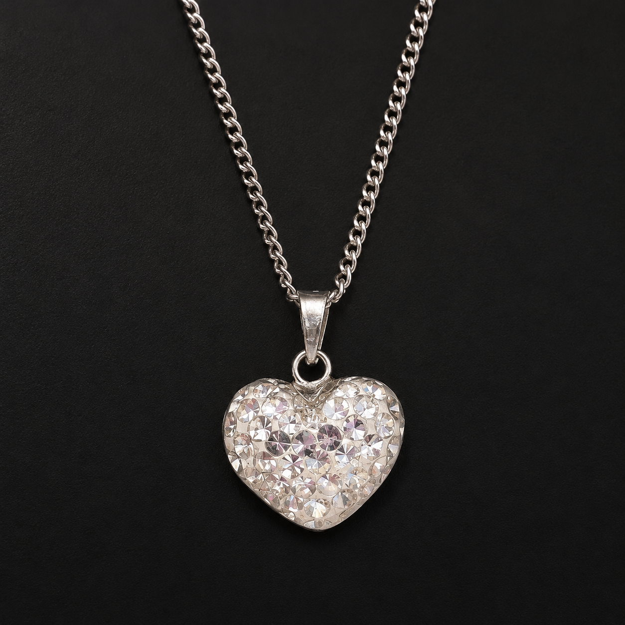 Set Corazón Cristal Plata 925