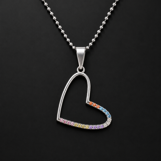 Multicolor Heart Set Sterling Silver