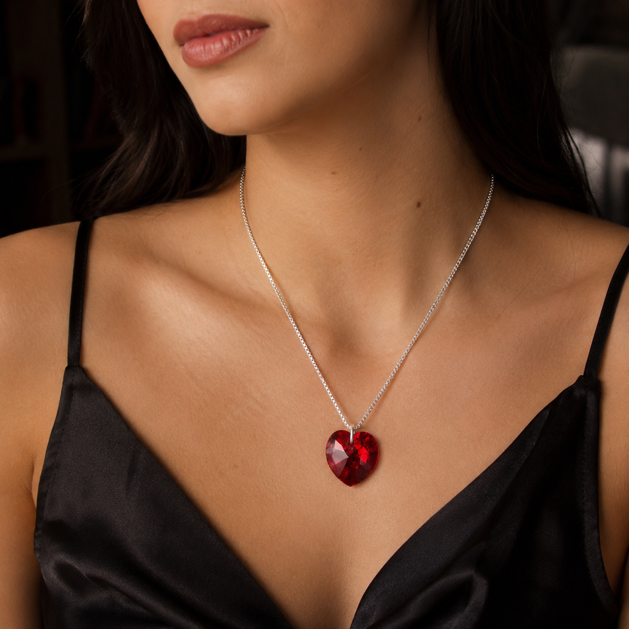 Set Corazón Rojo Plata 925