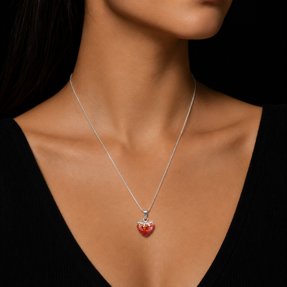 Set Corazón Rojo Plata 925