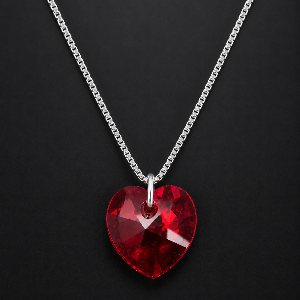 Set Corazón Rojo Plata 925