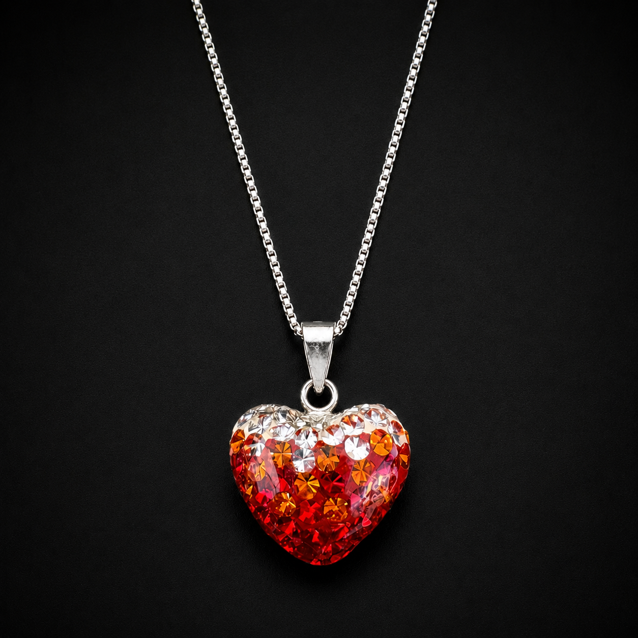 Set Corazón Rojo Plata 925