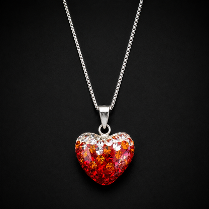 Set Corazón Rojo Plata 925
