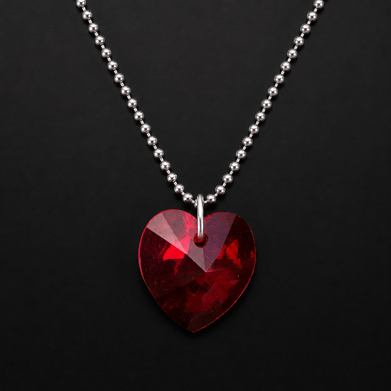 Set Corazón Rojo Plata 925