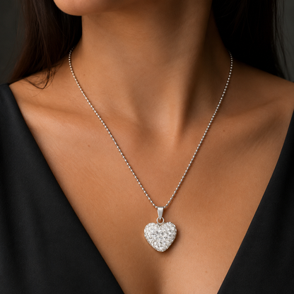 Set Corazón Cristal Plata 925 Plata 925 mexicana - MEXA Jewelry