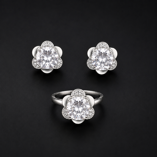 Sterling Silver Flower Set