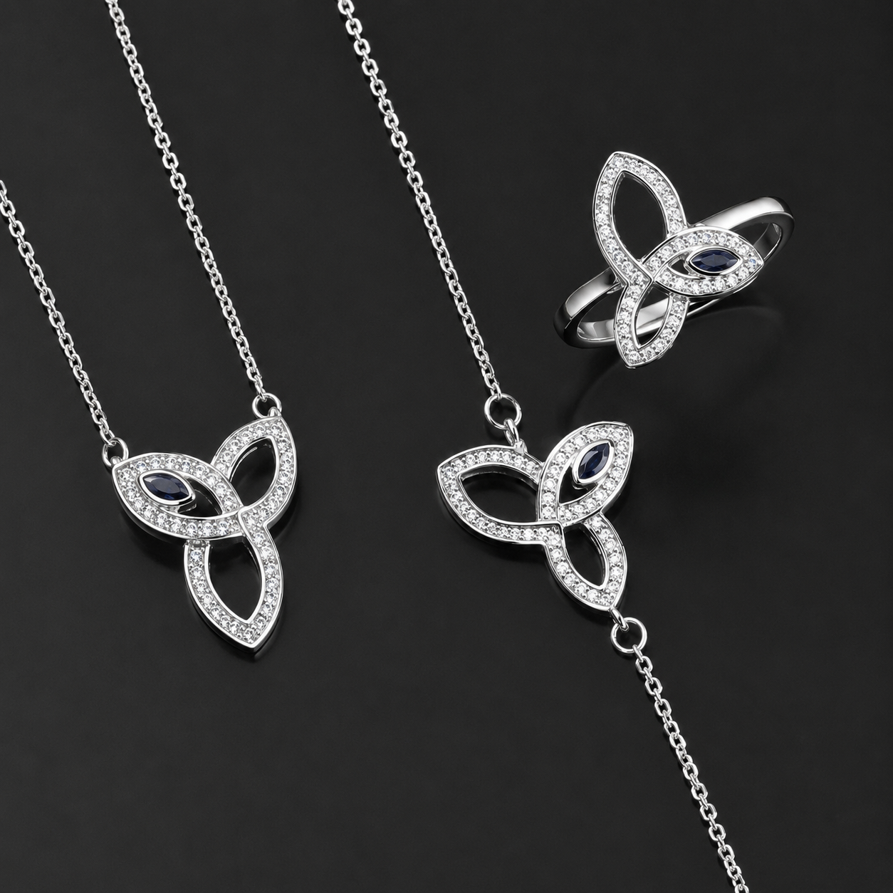 Blue Butterfly Set 925 Sterling Silver
