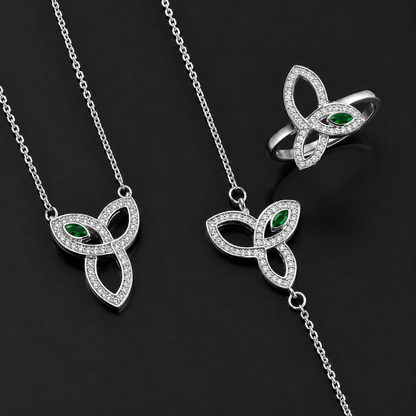 Green Butterfly Set 925 Sterling Silver