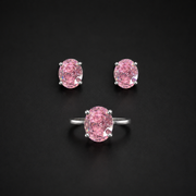 925 Silver Oval Rose Set